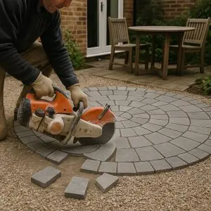 Circle Feature Paver Cutting