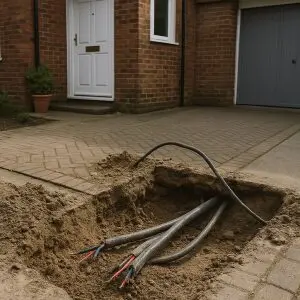 Do you have to pay for damaging electric cables when digging off a driveway
