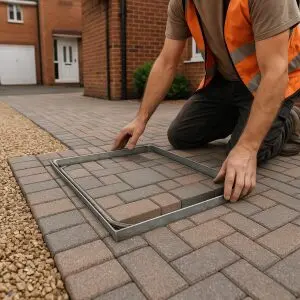 How To Lay Recessed Manhole Cover In Block Paving