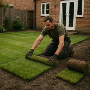 Laying the Grass
