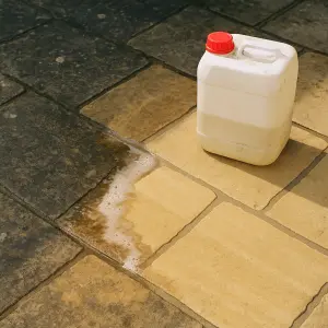 Can you clean sandstone paving with brick acid