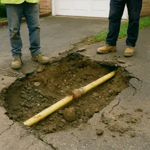 Do you have to pay if you damage the gas service under your driveway