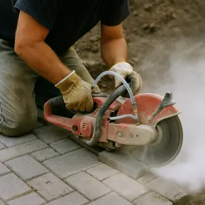 Dust suppression when cutting paving