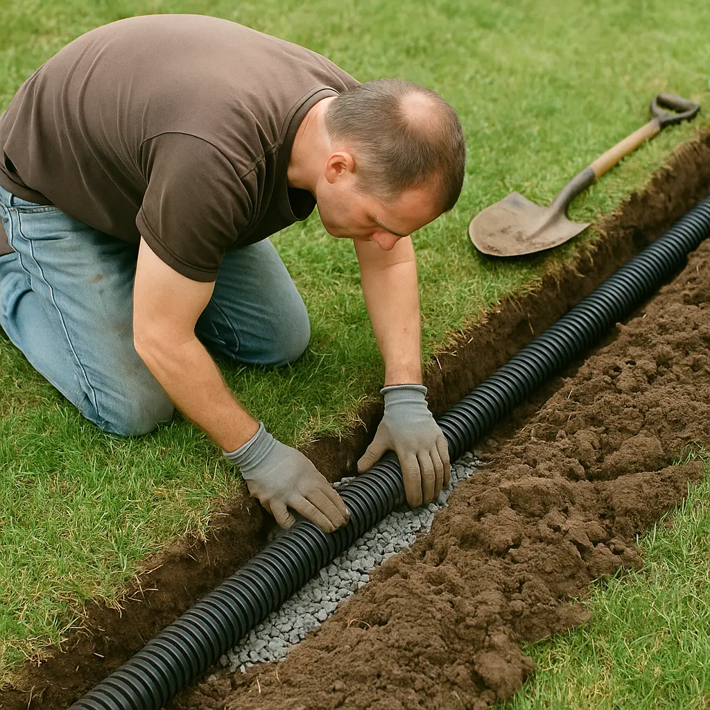 How To Install Land Drain In Lawn Drainage Water Management